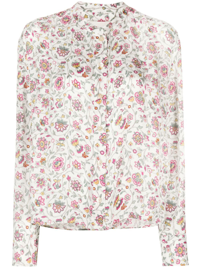 Shop Isabel Marant White Floral Print Shirt