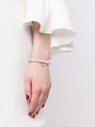 Sydney Evan 14k Yellow Gold Kunzite Bracelet With Celestial Moth Diamond Charm In Purple