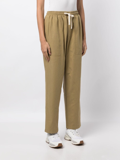 Shop Studio Tomboy Drawstring-waistband Cotton Trousers In Brown
