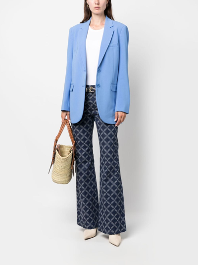 Michael Michael Kors Notched-lapels Single-breasted Blazer In Blue
