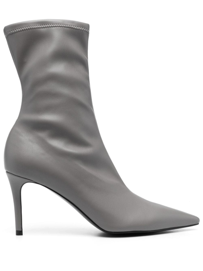 Shop Stella Mccartney Stella Iconic 100mm Ankle Boots In Grey