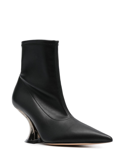 Shop Casadei Elodie 90mm Ankle Boots In Black