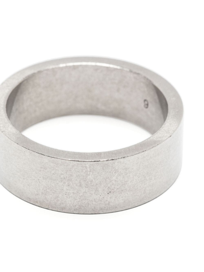 Shop Maison Margiela Logo-engraved Band Ring In Silver