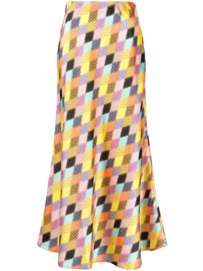 Shop Christopher John Rogers Colour-block A-line Skirt In Yellow