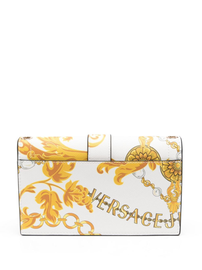 Shop Versace Jeans Couture Baroque-print Cross Body Bag In White