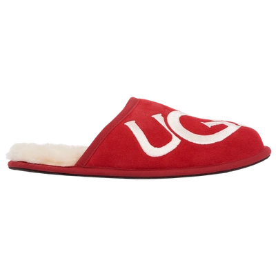 Shop Ugg Mens  Scuff Logo In Red/white