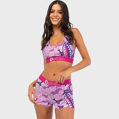 Womens Graphic Staple Shorts In Purple/pink