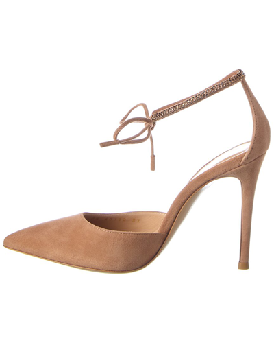 Gianvito Rossi Montecarlo D'orsay 105 Suede Pump In Multi