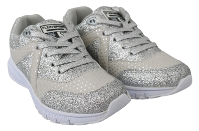 Shop Plein Sport Polyester Runner Jasmines Sneakers Women's Shoes In Silver