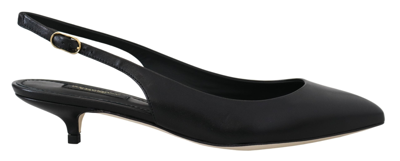 Shop Dolce & Gabbana Leather Slingbacks Heels Pumps Women's Shoes In Black