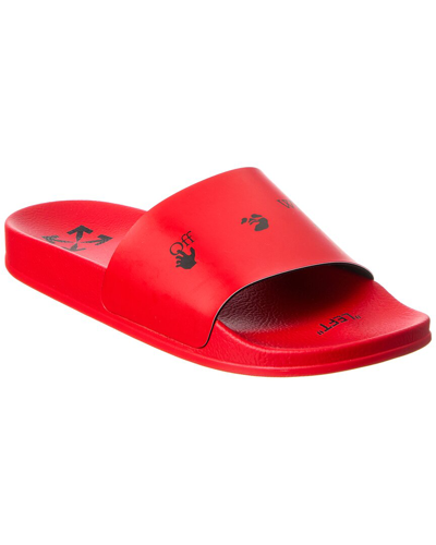 Shop Off-white Ow Logo Pool Slide In Red