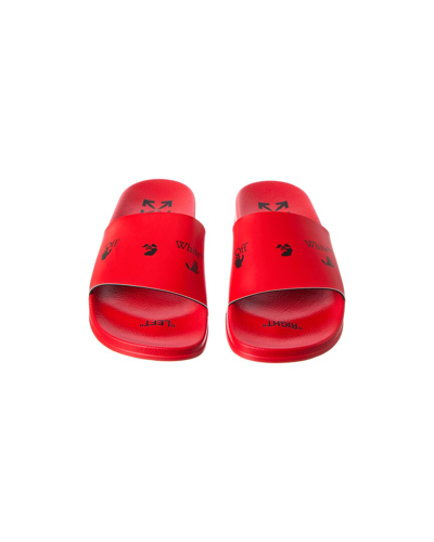 Shop Off-white Ow Logo Pool Slide In Red