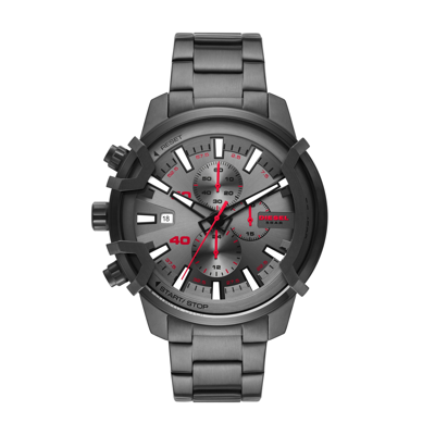 Shop Diesel Men's Griffed Chronograph, Gunmetal-tone Stainless Steel Watch In Grey
