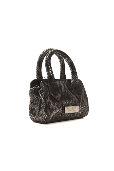 Pompei Donatella Logo-plaque Snake Texture Handbag In Grey