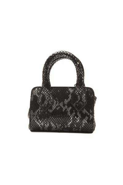 Shop Pompei Donatella Leather Mini Women's Handbag In Grey