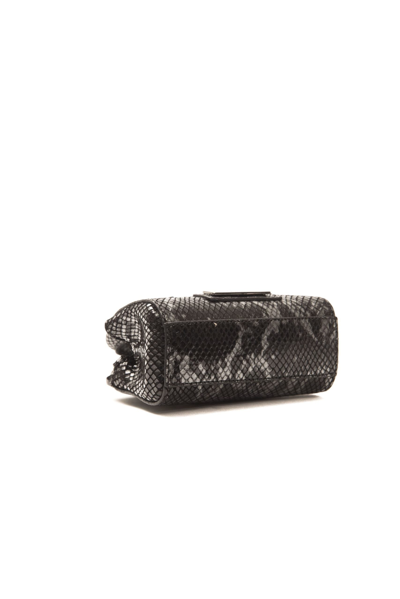 Pompei Donatella Logo-plaque Snake Texture Handbag In Grey