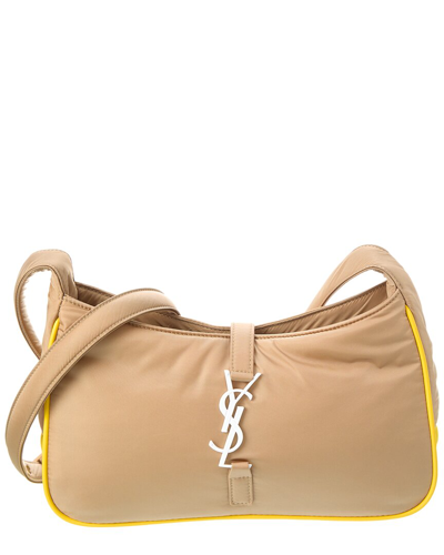 Shop Saint Laurent Le 5 À 7 Nylon Crossbody In Beige