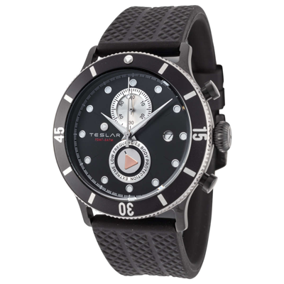 Shop Teslar Men's Re-balance T-10 44mm Quartz Watch In Black