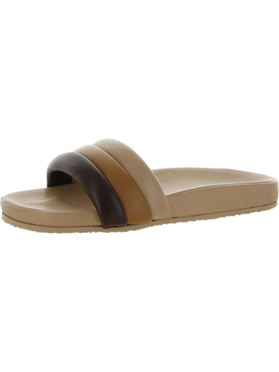 Shop Seychelles Low Key Womens Leather Ribbed Slide Sandals In Multi