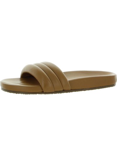 Shop Seychelles Low Key Womens Leather Ribbed Slide Sandals In Multi