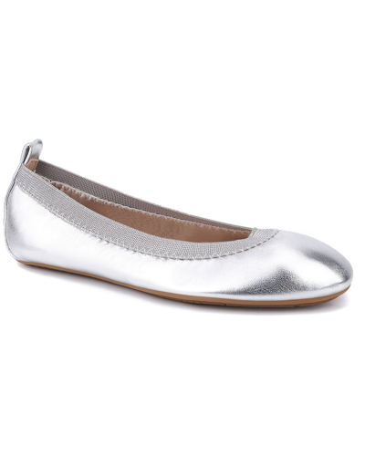 Shop Yosi Samra Miss Samara Ballet Flat In Silver
