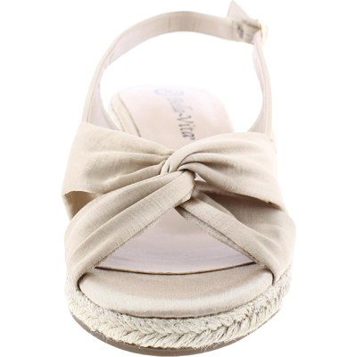 Shop Bella Vita Kimora Womens Satin Slingback Wedge Sandals In Multi