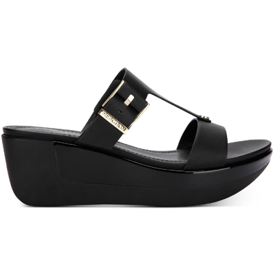 Shop Kenneth Cole Reaction Pepea Womens Dressy Slides Wedge Sandals In Black