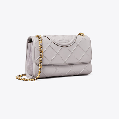 Shop Tory Burch Small Fleming Soft Convertible Shoulder Bag In Bay Gray