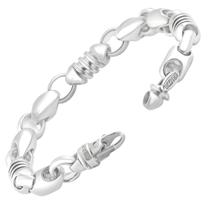 Pompeii3 Men's Figaro 14k Gold (92gram) Or Platinum (172gram) 10.5mm Link Bracelet 9" In Multi
