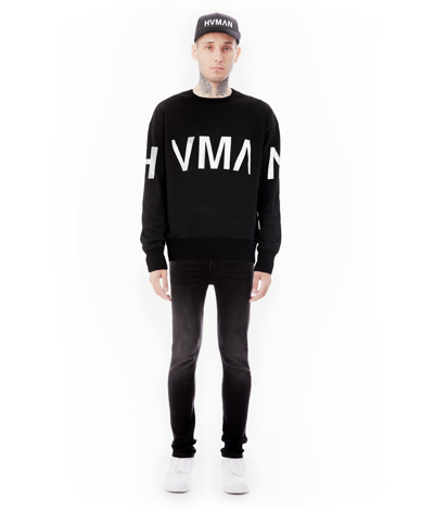 Shop Hvman Crew Neck Sweatshirt In Black