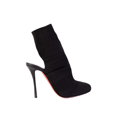 Shop Christian Louboutin Noemi 100 Tricot Ankle Women's Boot In Black