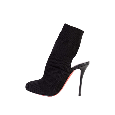 Shop Christian Louboutin Noemi 100 Tricot Ankle Women's Boot In Black