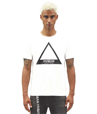 Shop Hvman Triangle Logo Tee In White