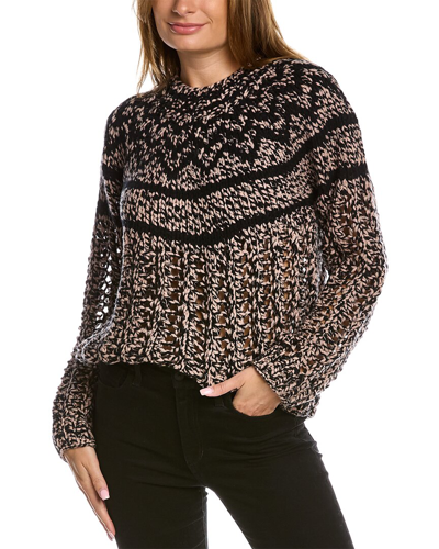 Shop Theory Chevron Wool & Cashmere-blend Sweater In Black