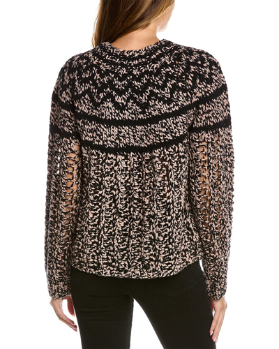 Shop Theory Chevron Wool & Cashmere-blend Sweater In Black
