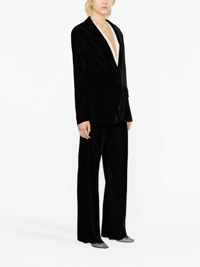 Shop Etro Single-button Velvet Blazer In Black