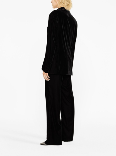 Shop Etro Single-button Velvet Blazer In Black