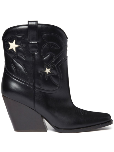Stella Mccartney Cloudy Alter Mat Star Embroidery Cowboy Boots In Black |  ModeSens