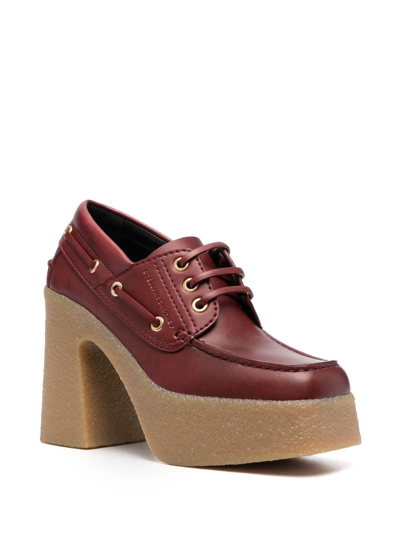 Shop Stella Mccartney Block-heel Platform Loafer Mules In Red
