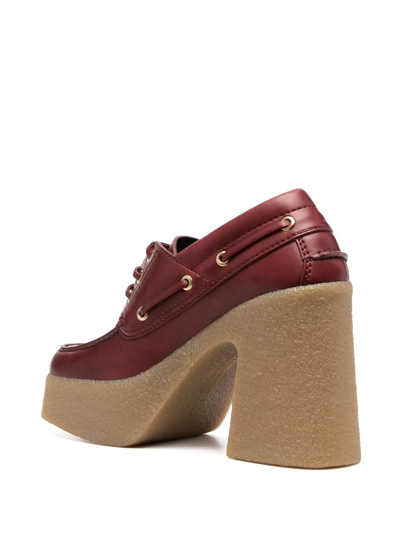 Shop Stella Mccartney Block-heel Platform Loafer Mules In Red