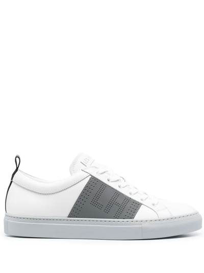 Shop Les Hommes Low-top Leather Sneakers In White