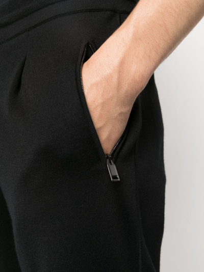 Shop Brioni Drawstring-waist Straight-leg Trousers In Black