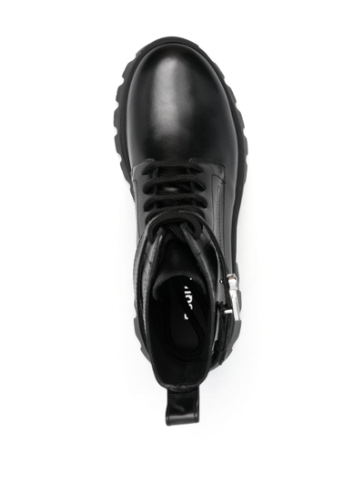 Dsquared2 Logo-buckle Leather Ankle Boots In Black