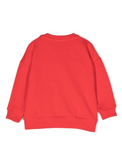 Shop Moschino Teddy Bear Cotton Sweatshirt In Red