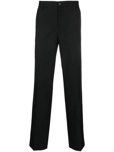 Shop Filippa K Straight-leg Recycled-wool Trousers In Black