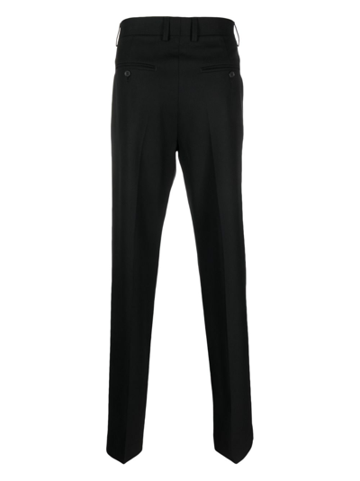 Shop Filippa K Straight-leg Recycled-wool Trousers In Black