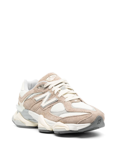 Shop New Balance 9060 Panelled Suede Sneakers In Neutrals