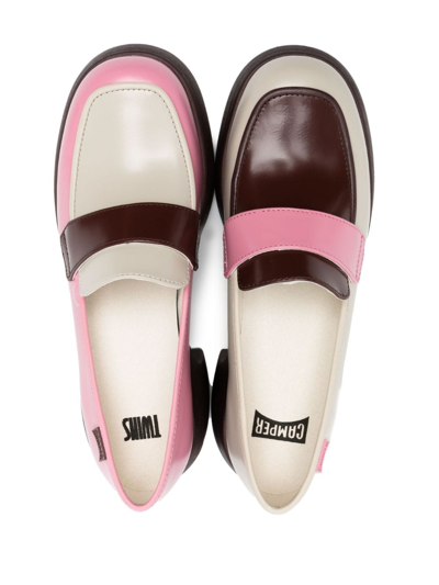 Shop Camper Thelma 65mm Heeled Loafers In White