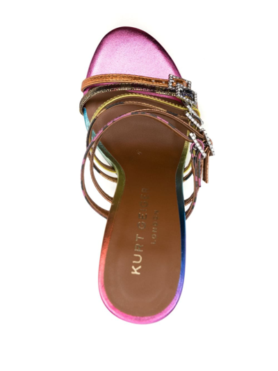 Shop Kurt Geiger Pierra 95mm Leather Mules In Pink