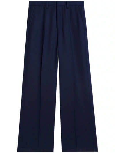 Shop Ami Alexandre Mattiussi Ami Paris Unisex Large Fit Trousers In 491 Nautic Blue